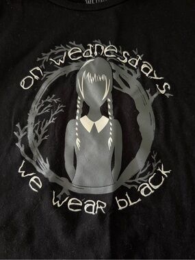 Kids' Short Sleeve Tee - Black 'On Wednesdays We Wear Black' Graphic
